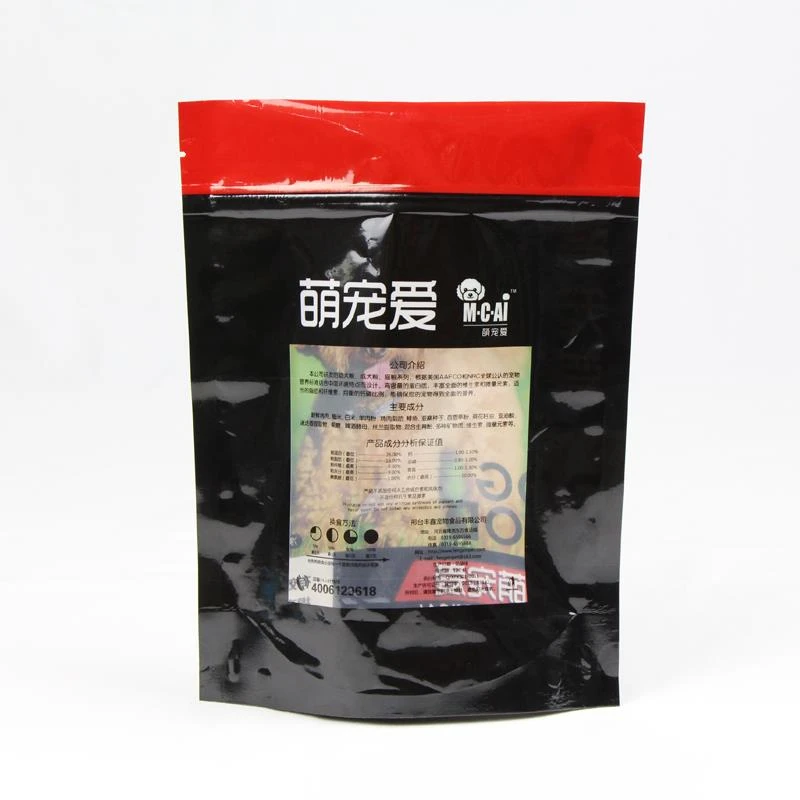 Kanpe chen manje anbalaj ak fenèt Stand Up Dog Food Packaging With Window