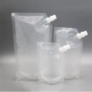 Clear Stand Up Spout Pouch With Zipper