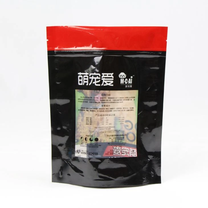 Stand up dog food packaging with window