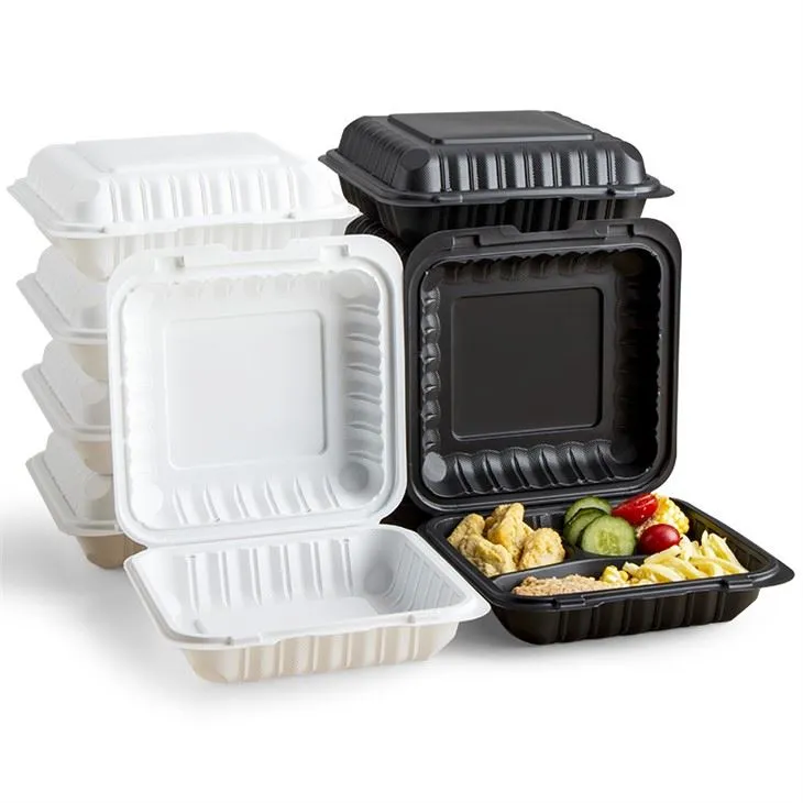 9x9x3inch Microwavable Take Out Food To Go Container PP plastik jetab Take Away Manje Bento Box