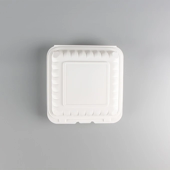 Customized Embossed Logo Disposable Take Away Food Box Fast Food Packaging Hinged Lid Plastic Eco Friendly Food Containers