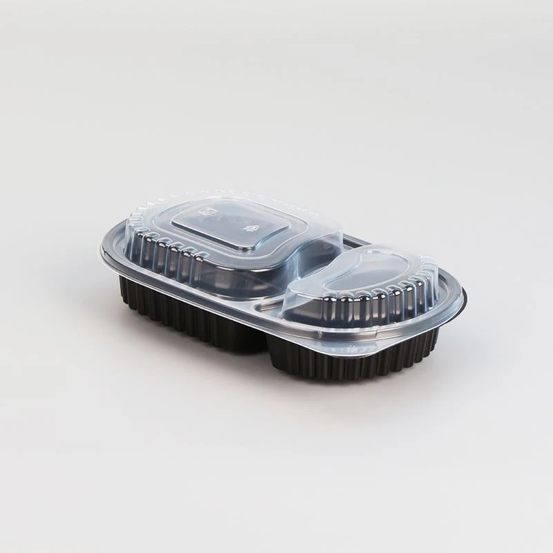 9x9x3 Biodégradables Microwavable 3 Lòj Manje Veso BPA gratis ak kouvèti plastik