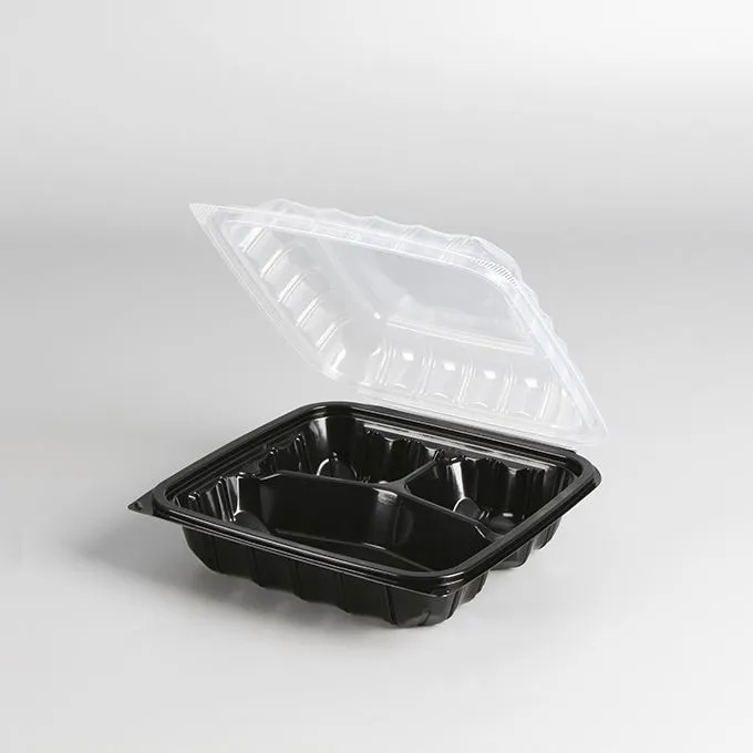 Nouvo atik repa manje Takeout bwat manje midi jetab plastik Takeaway veso doub koulè ale veso manje pou restoran