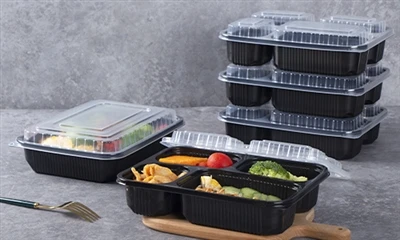 Rektangilè Manje Preparasyon Resipyan Manje Takeout Bwat Anbalaj Manje Vit Mi...